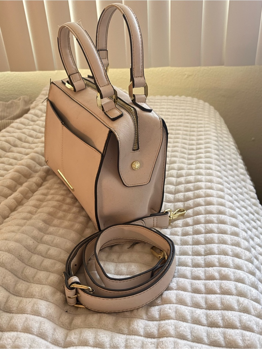 Steve Madden Blush Pink Top-Handle Satchel with Detachable Strap - Picture 2 of 2